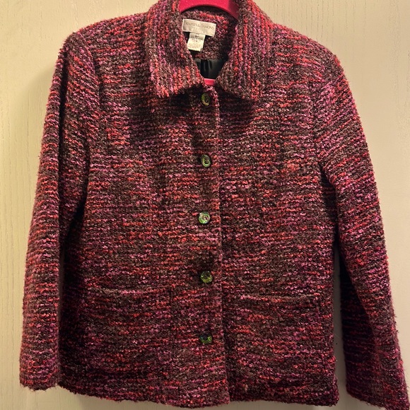Anthropologie Draper’s & Damon’s Tweed Jacket Multi-Color Boucle Petites Medium - Picture 1 of 10